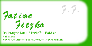 fatime fitzko business card